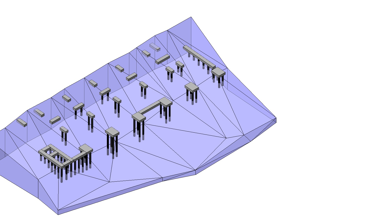 Deep foundation construction with drilling rigs and piles